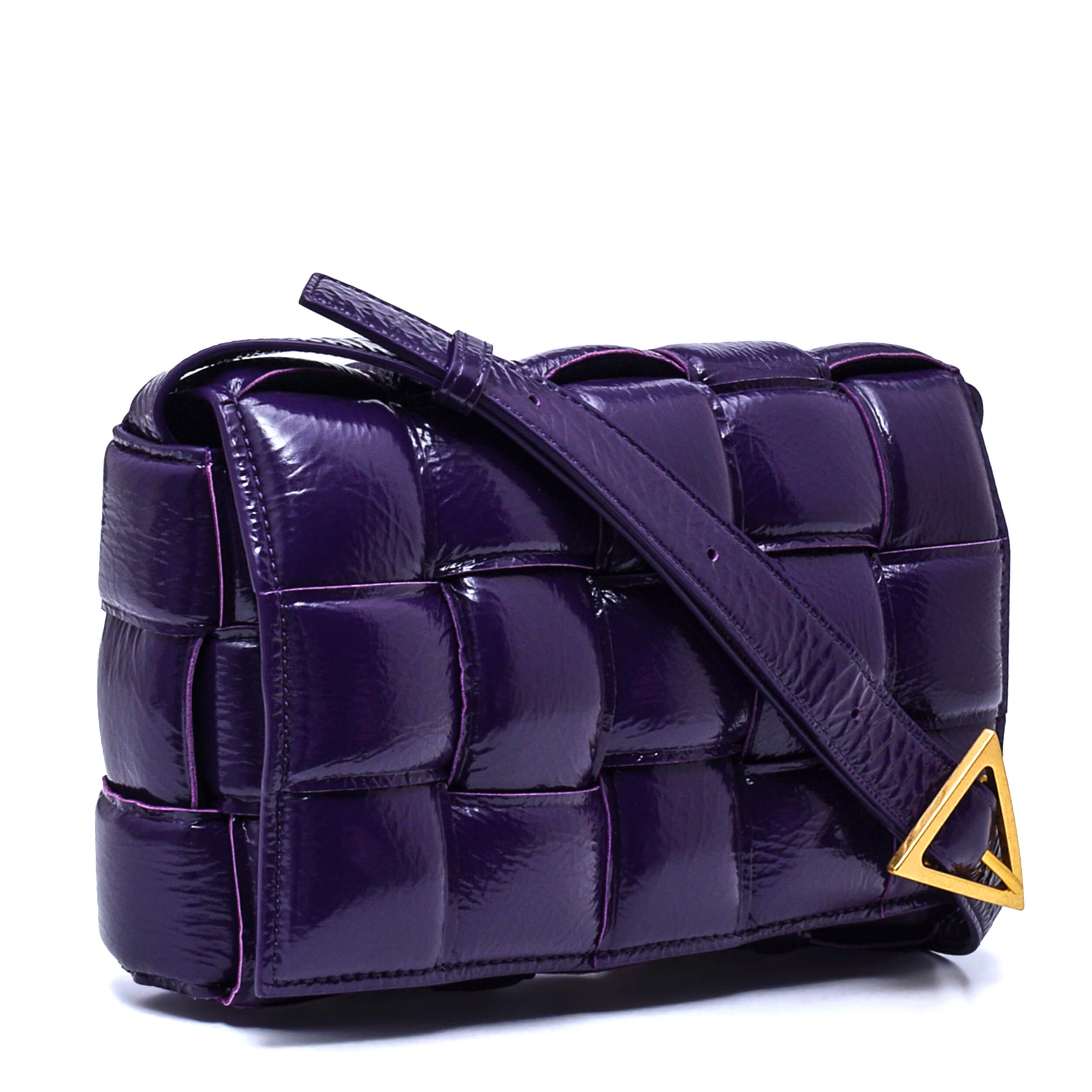 Bottega Veneta - Purple Patent Leather Padded Cassette Bag